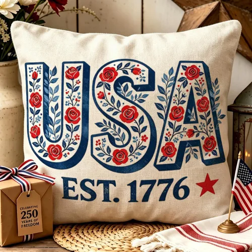 Miniatura 12 de ArogGeld Patriotic Pillow Covers 16x16 Inch 4th of July Dog Decorations America Flag Striped Star Throw Pillow Covers Personalized Funny 250th