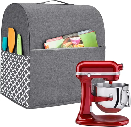 Yarwo Funda para batidora de pie compatible con batidora KitchenAid de 6-8 cuartos, cubierta protectora contra el polvo con asa superior y bolsillos