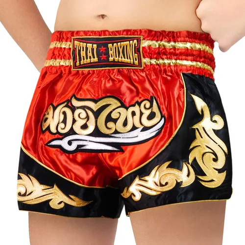 Pantalones cortos de Muay Thai para niños (4 años a 10 años) para boxeo, kickboxing, artes marciales mixtas, entrenamiento para niños y niñas