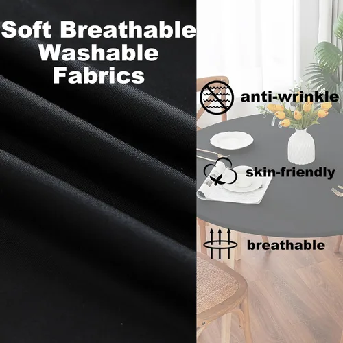 Miniatura 2 de Mantel redondo de elastano, suave y agradable a la piel, sin pelusas, funda de mesa de tela transpirable con banda elástica para comedor, reunión