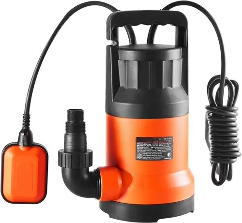 Bomba utilitaria 1HP 4000GPH Bomba de agua sumergible de alto flujo de 31 pies con cable de alimentación de 10 pies de largo para drenar el agua