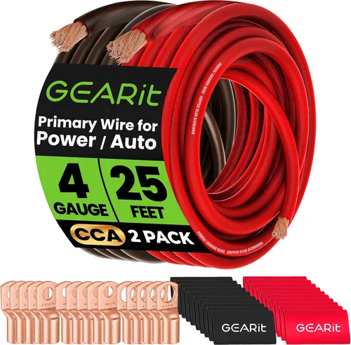 Miniatura 12 de GEARit Cable de alambre calibre 8 (25 pies - rojo translúcido) de cobre recubierto de aluminio CCA - Alambre automotriz principal de Alambre