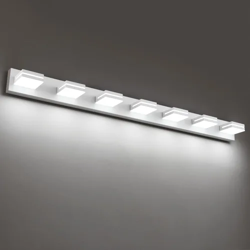 Miniatura 19 de SineRise - Lámpara LED para tocador de baño - Moderna lámpara de acrílico con acabado cromado para iluminación de pared sobre el espejo - 2 luces