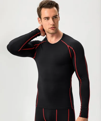 Miniatura 7 de Camiseta de compresión para hombre, de manga larga, atlética, para entrenamiento, camiseta deportiva activa, camiseta interior de ajuste seco