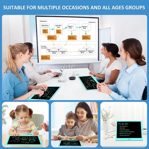 Miniatura 2 de Juguetes para niños y niñas de 3, 4, 5, 6, 7, 8 años, tableta de escritura LCD de 15 pulgadas, tablero de garabatos, almohadillas de dibujo Azul