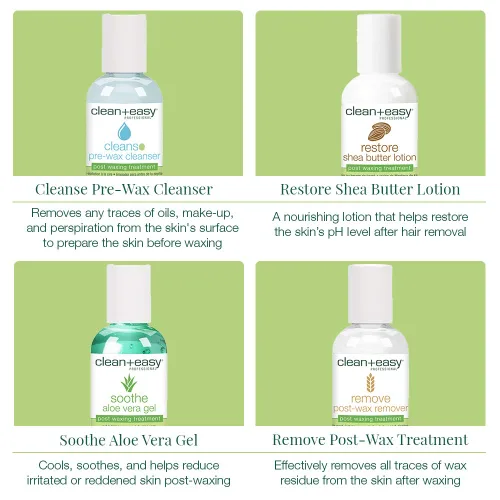 Miniatura 5 de Clean + Easy Kit de microondas sensible para cara y cuerpo, esencial de depilación todo en uno para tratamiento de depilación de cuerpo completo