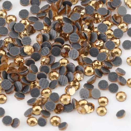 Miniatura 23 de BEADSLAND - Diamantes de imitación de cristal termoadhesivos, piedra cortada a máquina, 1440 unidades/paquete (amarillo limón, SS20/5 mm)