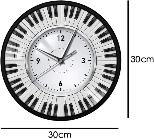Miniatura 2 de The Geeky Days Do Re Mi Piano - Reloj de pared con temática musical, teclas de piano, marco de metal, reloj de pared para músico, pianista, maestro