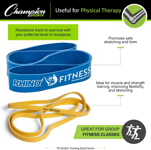 Miniatura 5 de Champion Sports Bandas de resistencia para hombres y mujeres, extra ligeras a súper resistentes - Banda de fitness duradera para entrenamiento
