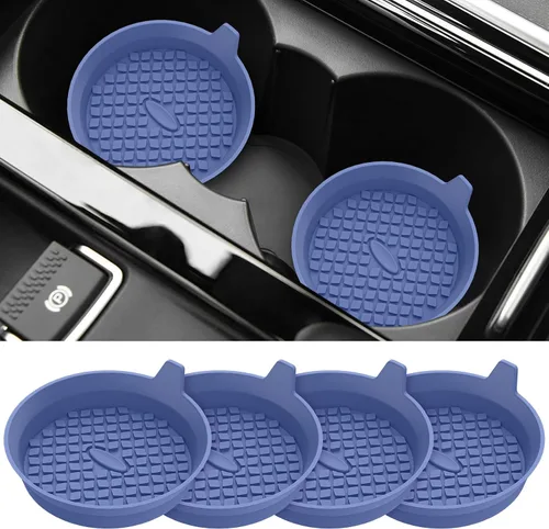 Miniatura 20 de ME.FAN Posavasos para Portavasos de Coche [Paquete de 4] Alfombrillas de Silicona para Tazas, Accesorios Interiores Universales Antideslizantes