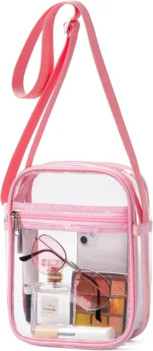Miniatura 10 de Vorspack Bolso de PVC aprobado para estadios, bolsa cruzada transparente con bolsillo frontal para conciertos, deportes, festivales