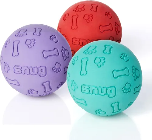 Miniatura 8 de Snug Pelotas de goma para perros pequeños y medianos, tamaño de pelota de tenis, prácticamente indestructibles (paquete de 3, calientes)