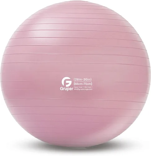 Miniatura 17 de Gruper Pelota de yoga y pilates, pelota de gimnasio de 4 tamaños para fitness, yoga, entrenamiento, embarazo y terapia física, bomba rápida