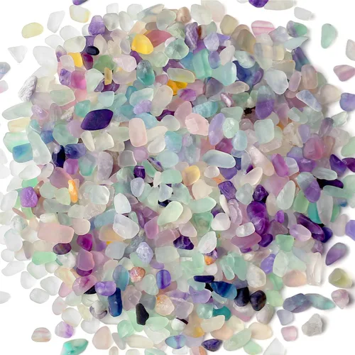 Miniatura 12 de 1 libra de amatista, grava de acuario, piedras naturales, chips de cristal de curación, piedras preciosas a granel, piedras trituradas y aplastadas