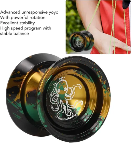 Miniatura 3 de Yoyo que no responde, Yoyo de metal para adultos jugadores avanzados de Yoyo, Yoyo profesional con 3 guantes de cuerdas Yoyo, bola Yoyo para niños