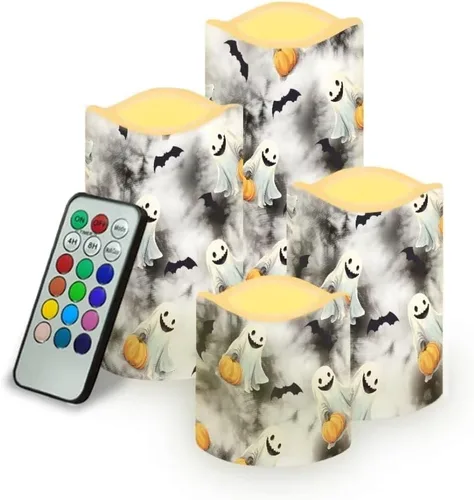 Miniatura 20 de Jeiento American Flag Flameless Candles 4 Pack 4th of July Home Decoration Flower American Flag LED Candles Battery Operated with Timer Remote