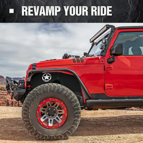 Miniatura 5 de YZONA Forros de guardabarros internos delanteros compatibles con Jeep Wrangler JK y JKU Unlimited Sport Sahara Rubicon 2007-2018, estilo de pernos