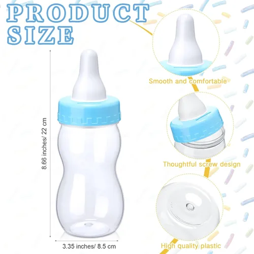 Miniatura 3 de Qilery 122 piezas de juegos de baby shower Adivina cuántos gránulos incluidos, letrero de pie, 100 tarjetas de adivinanza, 20 lápices, 1 biberón