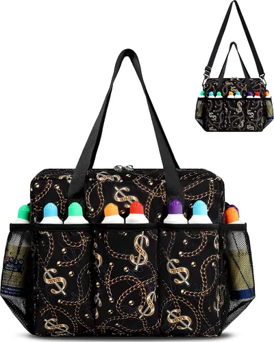 Miniatura 9 de Bolsa de Bingo con Bolsillos para Marcadores Casino Accesorios de Juego de Bingo para Adultos Mayores Negro