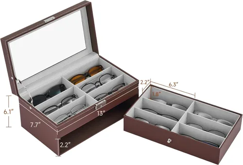 Miniatura 30 de Caja para anteojos de Co-z, organizador de anteojos, caja de almacenamiento con visualización