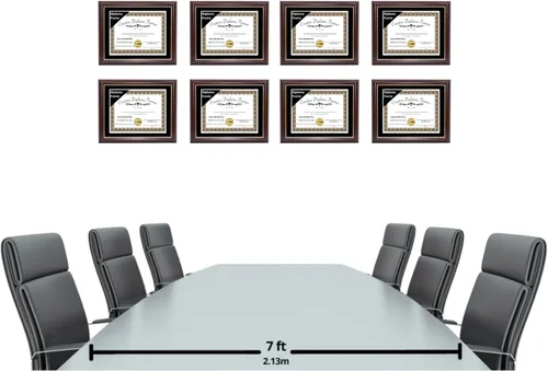 Miniatura 9 de Creative Picture Frames Marco para Diploma de Caoba con Borde Dorado de 12x16 pulgadas con Vidrio y Paspartú Negro y Colgadores de Pared Instalados