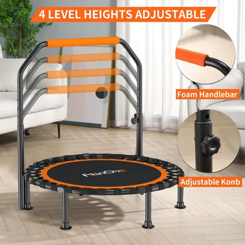 Miniatura 9 de 40"/48" Foldable Mini Trampoline Load 330lbs, Portable Exercise Rebounder with Durable Bungee Band, Fitness Trampoline for Adults and Kids 48-Tiene
