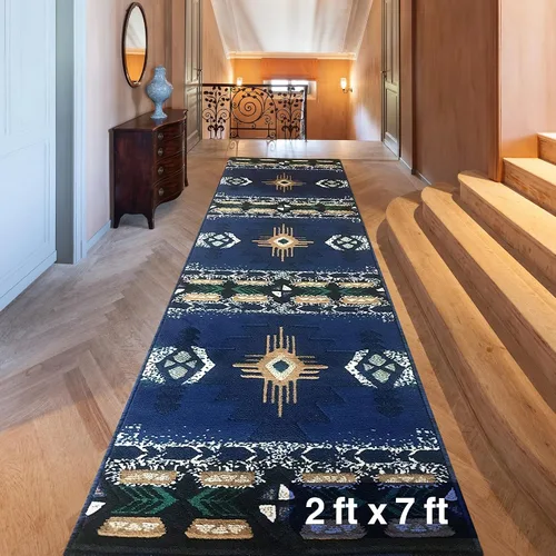 Miniatura 75 de YHSF South West - alfombra estilo nativo americano del suroeste C318 - fácil de limpiar, gruesa, suave, duradera, alfombra inspirada en tribus