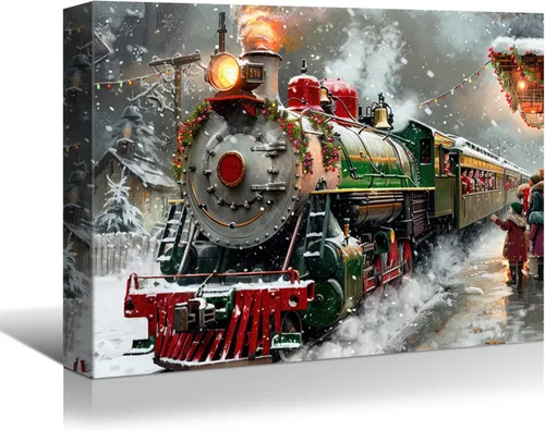 Miniatura 48 de Denozer - Arte de pared de muñeco de nieve de Navidad, impresiones artísticas sobre lienzo para dormitorio, sala de estar, decoración de pared