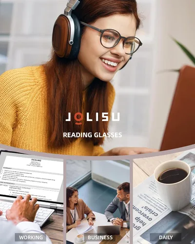 Miniatura 7 de JOLISU - Paquete de 5 lentes de lectura para mujeres, lentes de computadora con bloqueo de luz azul, bisagra de resorte