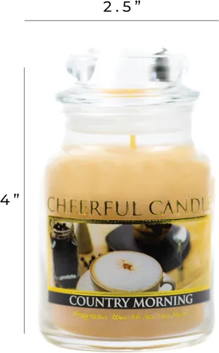 Miniatura 5 de A Cheerful Giver - Vela en tarro de vidrio perfumada Country Morning (6 onzas) con tapa y fragancia fiel a la vida, fabricada en Estados Unidos