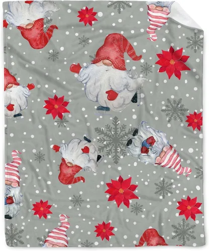 Miniatura 14 de Manta de gnomos navideños para adultos, mujeres, manta de franela suave y cálida para sofá, cama de viaje, 30 x 40 pulgadas para mascotas