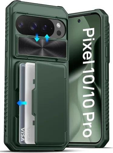Miniatura 11 de ATATOO Funda tipo cartera para Google Pixel 10 Pro XL, tarjetero integrado (3-5 tarjetas) [bloqueo RFID] y cubierta de cámara deslizante, protección