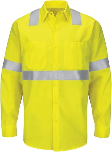 Red Kap Camisa de trabajo Hi-vis Colorblock Ripstop tipo R, clase 2 para hombre