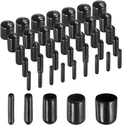 Miniatura 53 de uxcell 100 tapas redondas de goma para extremos de goma, tapas protectoras de rosca de tornillo de 1/2 pulgadas, 5/8 pulgadas, 3/4 pulgadas, 7/8