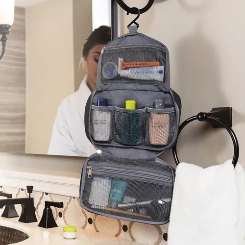 Miniatura 5 de Travelon Kit de aseo compacto para colgar, Negro, Tamaño único