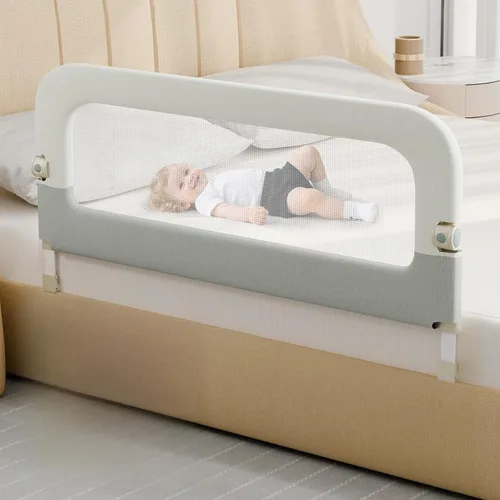 Miniatura 11 de Barandilla de Protección para Cama de Niños Pequeños - Rieles de Seguridad para Cama de Bebé Plegables y de Altura Ajustable de 32 Pulgadas