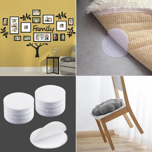 Miniatura 7 de Tiras de cinta autoadhesiva redondas de puntos grandes de 2 pulgadas, cinta adhesiva de montaje de doble cara, impermeable, para el hogar, oficina