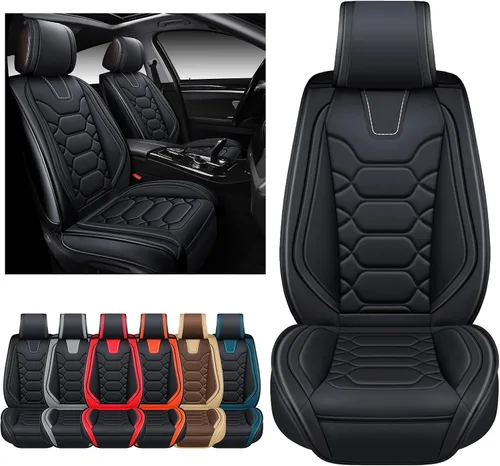 Miniatura 7 de OASIS AUTO Fundas para Asientos Delanteros de Automóvil, Fundas de Asiento Impermeables de Cuero Sintético para Automóviles Ajuste Universal