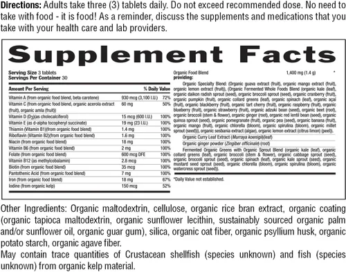 Miniatura 7 de Realfood Organics Prenatal Multi - Antes, durante y después del embarazo - Folato, D3 y hierro para apoyar el crecimiento y desarrollo fetal