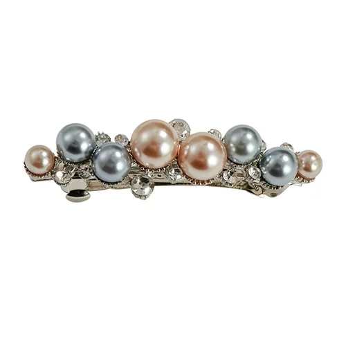 Miniatura 13 de Pasadores de pelo de perlas, pinzas de cristal para el cabello, diseño francés, para novia, diamantes de imitación, elegante soporte para cola