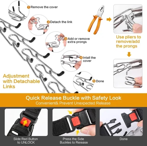 Miniatura 5 de Collar de entrenamiento de puntas con puntas cómodas y hebilla de cierre rápido – Collar de pellizco para perro con cubierta de nailon