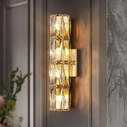 Miniatura 15 de Modernos apliques de pared cromados de cristal, lámparas de pared, lámpara de pared interior, lámparas de montaje en pared para sala de estar