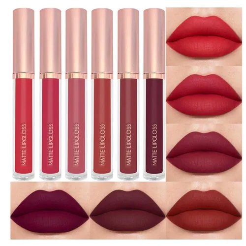 Miniatura 13 de BestLand Juego de 3 lápices labiales líquidos rojos atrevidos, seductores, brillo de labios mate de larga duración, impermeable, alto pigmento a