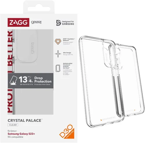 Miniatura 33 de ZAGG Crystal Palace - Funda para Samsung Galaxy S25 con función atril, transparente, protección contra caídas de 13 pies, antiamarilleo, reforzado
