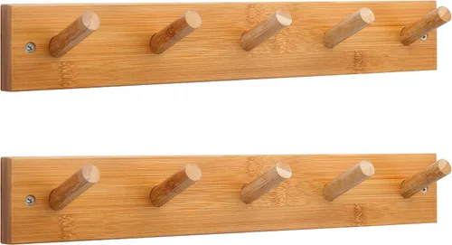 Miniatura 11 de WEBI Perchero Montado en la Pared, 16" de Agujero a Agujero, Colgador de Abrigos para Pared con 5 Ganchos para Colgar, Perchero de Ganchos Riel