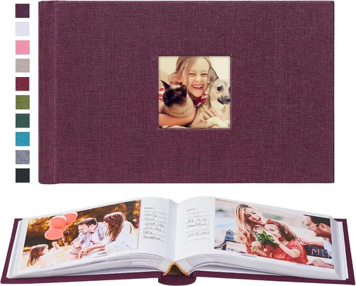 Miniatura 26 de Mublalbum Álbum de fotos de 4 x 6 pulgadas, 300 fotos, cubierta de lino con áreas de notas, libro de fotos para boda, familia, bebé y vacaciones