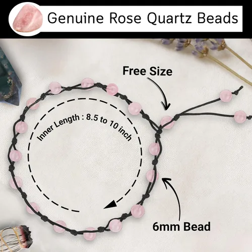 Miniatura 219 de Amazing Gemstone Crystal Anklet Ankle Bracelets for Women - Waterproof Beaded Healing Crystal Anklets, Plus Size Chakra Gemstone Bead Anklet