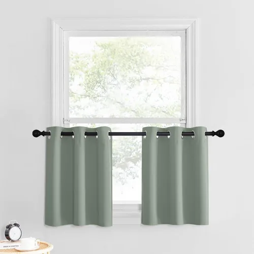 Miniatura 162 de NICETOWN Cortinas opacas de cocina para ventana sobre el fregadero, aislamiento térmico, decoración del hogar, pequeños niveles opacos con ojales