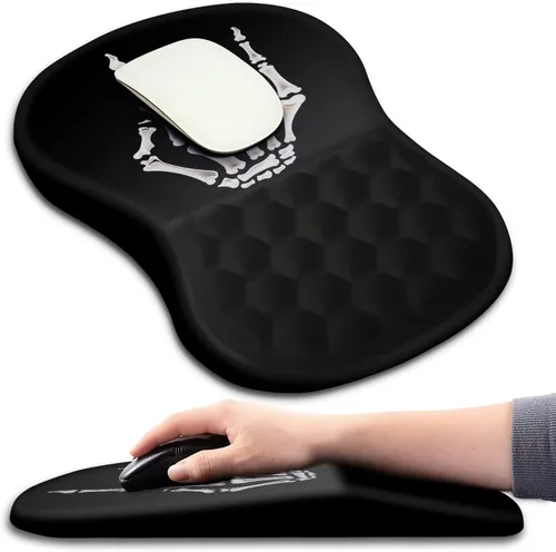 Miniatura 21 de Hokafenle Alfombrilla ergonómica para ratón con soporte para muñeca con diseño de masaje, reposamuñecas para aliviar el dolor, con espuma