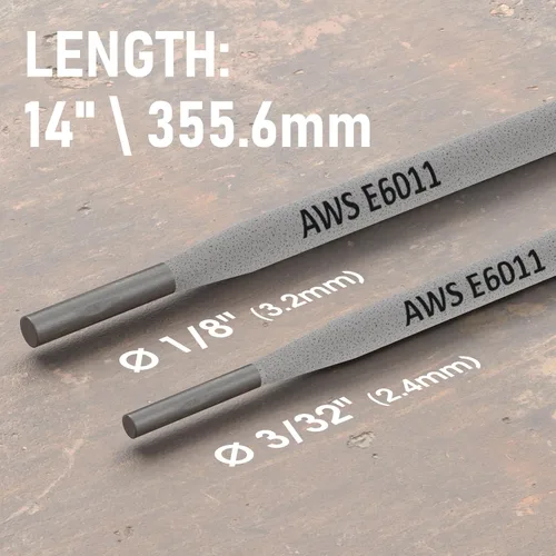 Miniatura 2 de YESWELDER E6011 3/32" (2.5 lb) + 1/8" (2.5 lb) Varilla de Soldadura de Electrodos de Barra de Acero al Carbono, Varillas de Soldadura